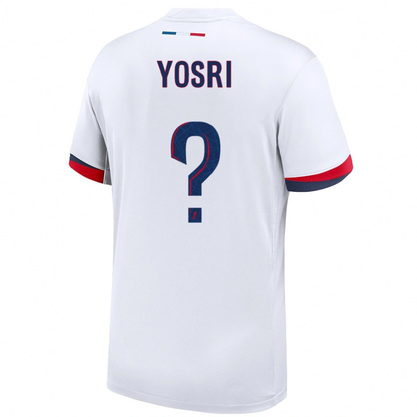 Danxen Mujer Camiseta Bouzid Yosri #0 Blanco Azul Rojo 2ª Equipación 2024/25 La Camisa México