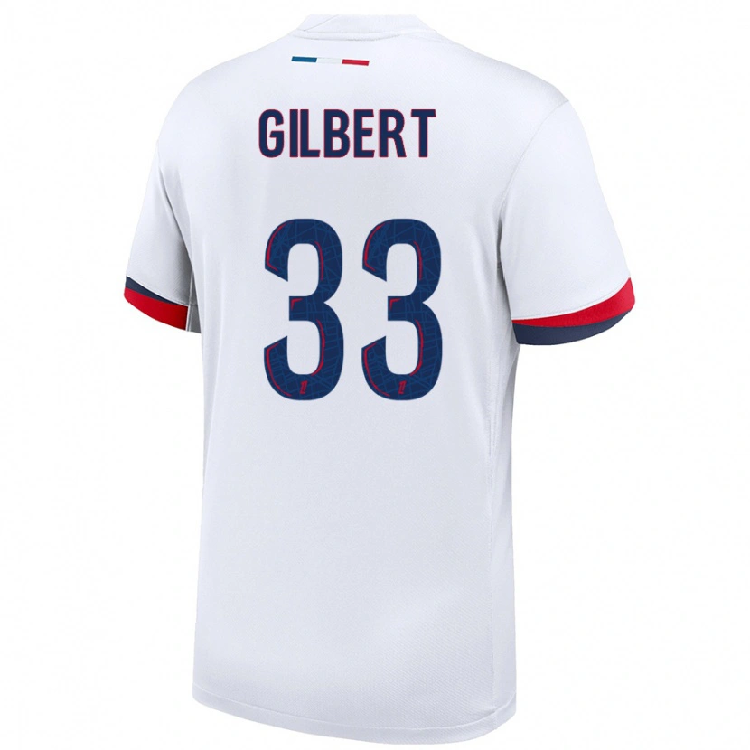 Danxen Mujer Camiseta Tara Elimbi Gilbert #33 Blanco Azul Rojo 2ª Equipación 2024/25 La Camisa México