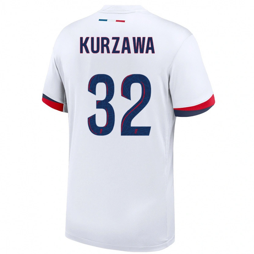 Danxen Mujer Camiseta Layvin Kurzawa #32 Blanco Azul Rojo 2ª Equipación 2024/25 La Camisa México
