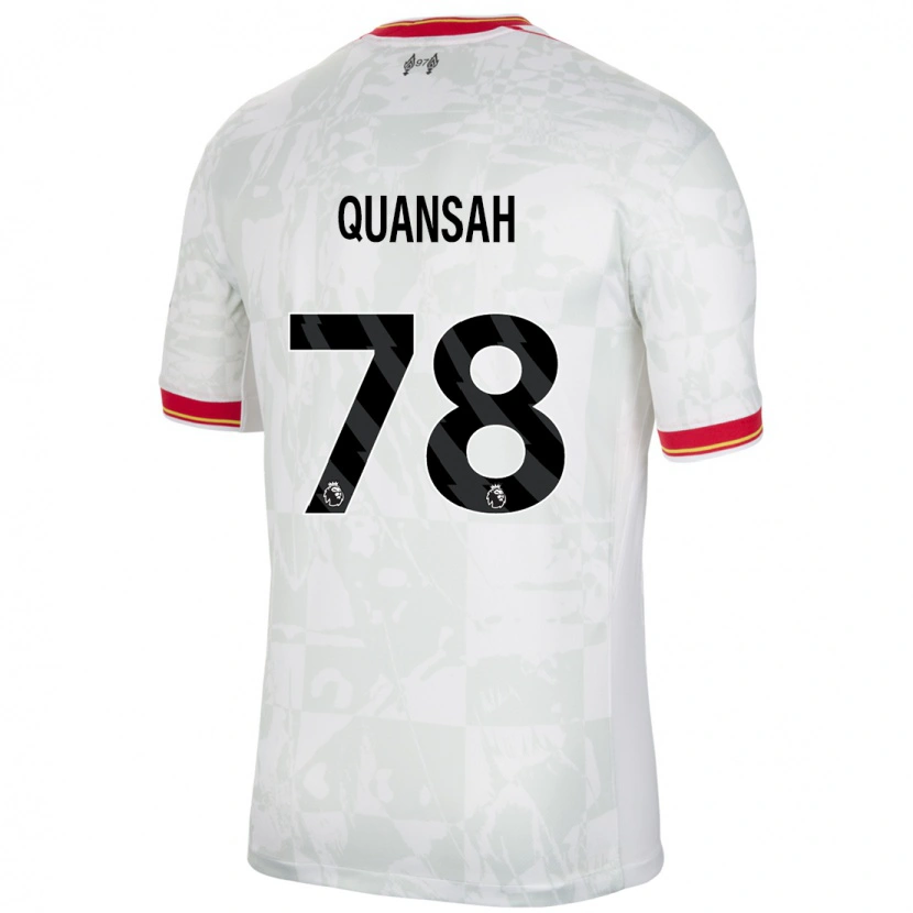 Danxen Mujer Camiseta Jarell Quansah #78 Blanco Rojo Negro Equipación Tercera 2024/25 La Camisa México