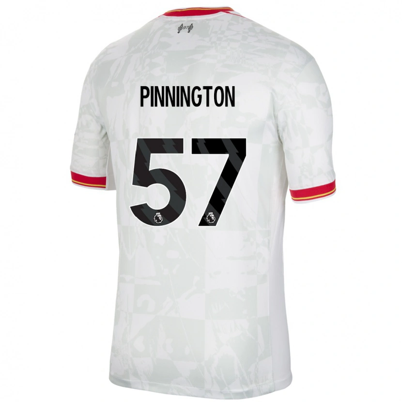 Danxen Mujer Camiseta Carter Pinnington #57 Blanco Rojo Negro Equipación Tercera 2024/25 La Camisa México