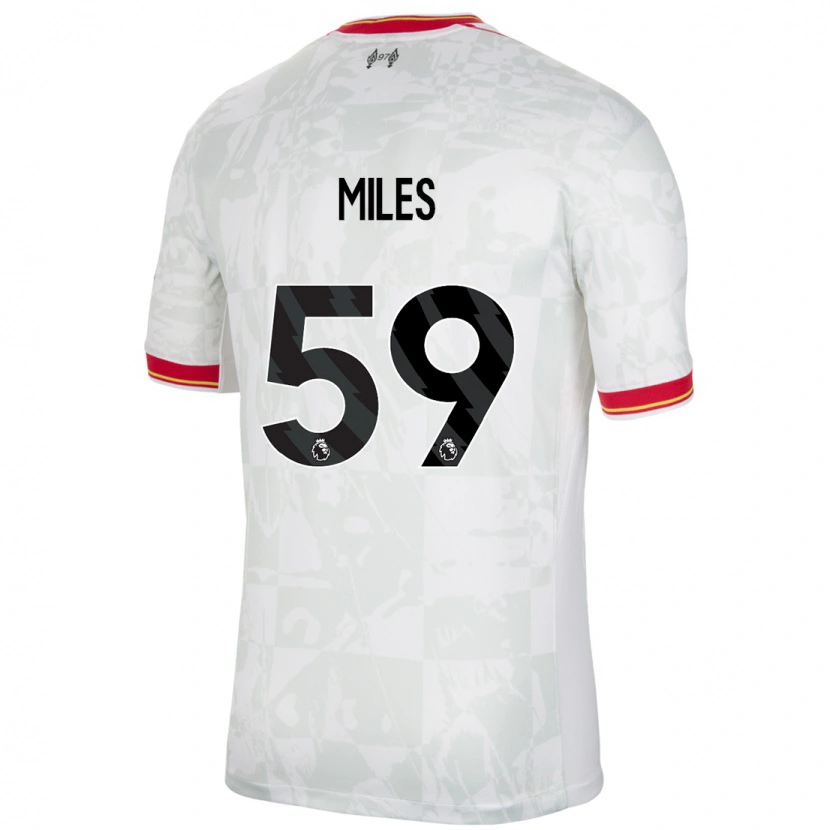 Danxen Mujer Camiseta Terence Miles #59 Blanco Rojo Negro Equipación Tercera 2024/25 La Camisa México