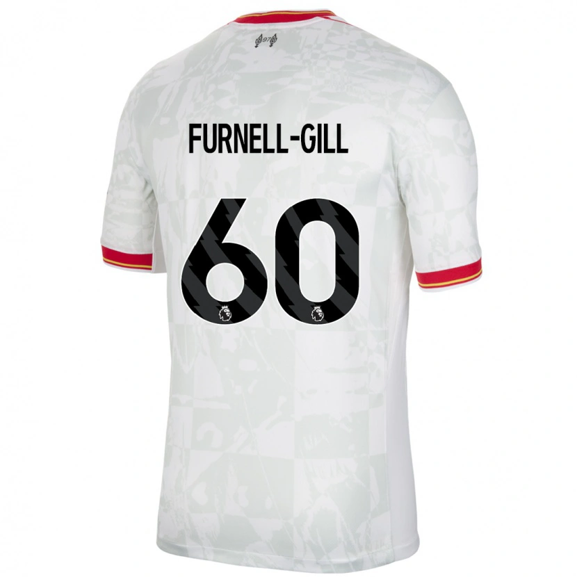 Danxen Mujer Camiseta Luca Furnell-Gill #60 Blanco Rojo Negro Equipación Tercera 2024/25 La Camisa México