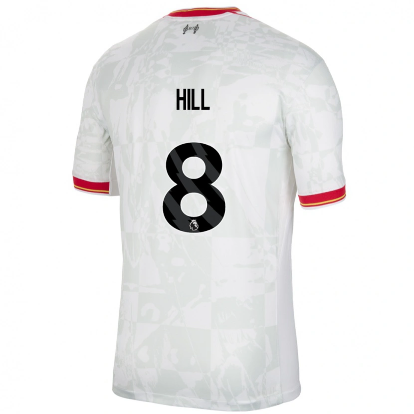 Danxen Mujer Camiseta Tom Hill #8 Blanco Rojo Negro Equipación Tercera 2024/25 La Camisa México
