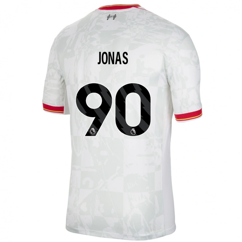 Danxen Mujer Camiseta Lee Jonas #90 Blanco Rojo Negro Equipación Tercera 2024/25 La Camisa México