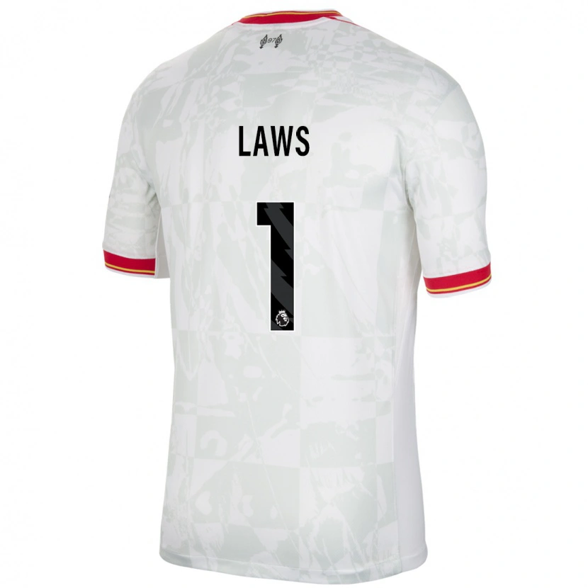 Danxen Mujer Camiseta Rachael Laws #1 Blanco Rojo Negro Equipación Tercera 2024/25 La Camisa México