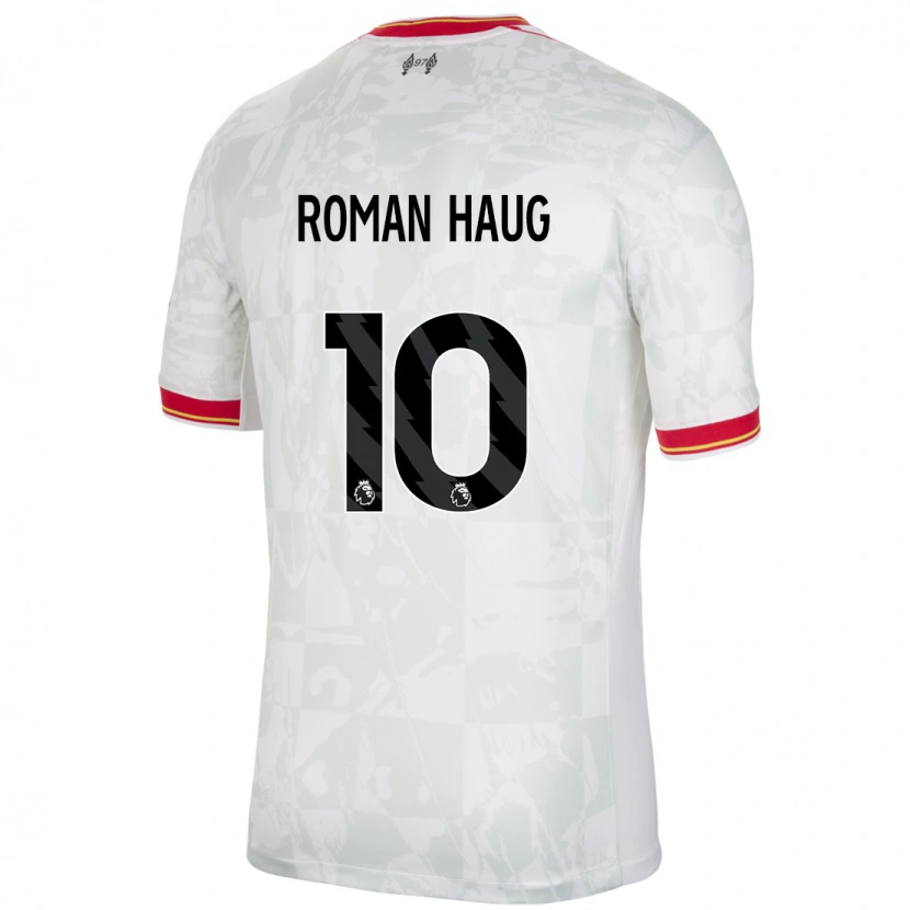 Danxen Mujer Camiseta Sophie Román Haug #10 Blanco Rojo Negro Equipación Tercera 2024/25 La Camisa México