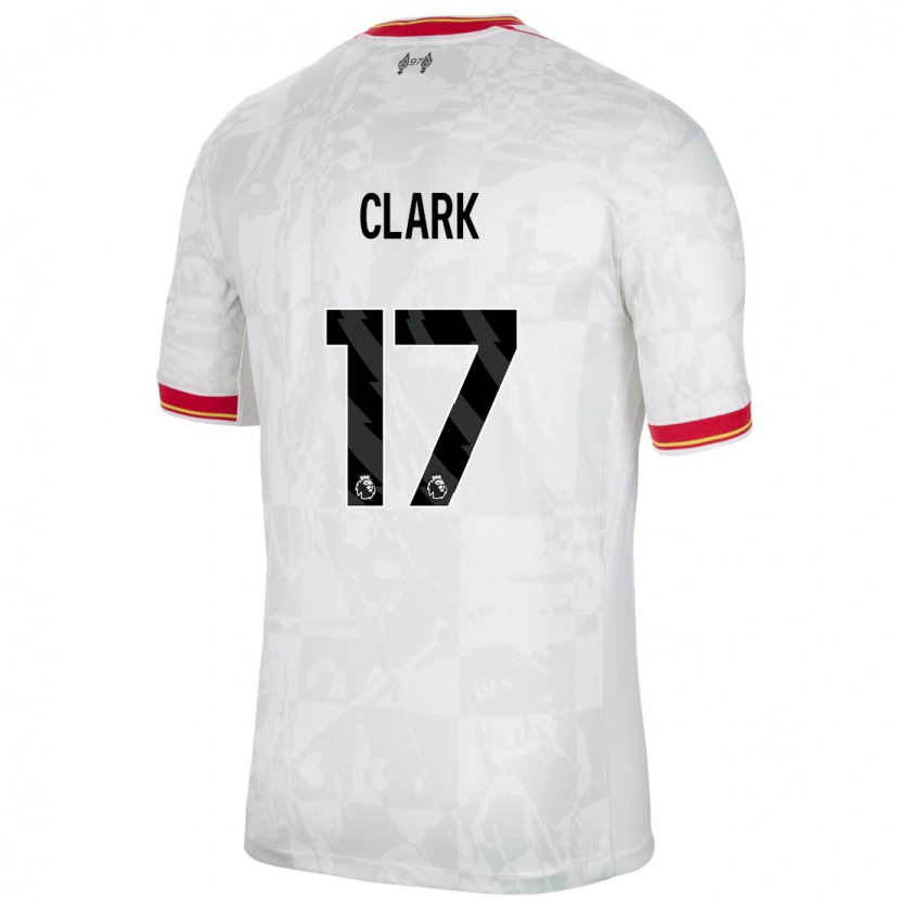 Danxen Mujer Camiseta Jenna Clark #17 Blanco Rojo Negro Equipación Tercera 2024/25 La Camisa México