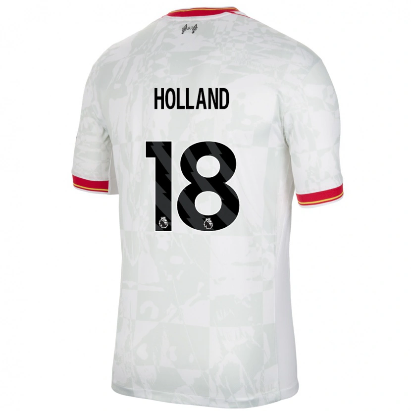 Danxen Mujer Camiseta Ceri Holland #18 Blanco Rojo Negro Equipación Tercera 2024/25 La Camisa México
