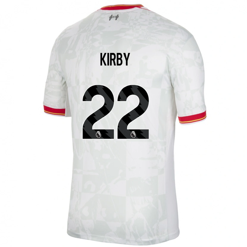 Danxen Mujer Camiseta Faye Kirby #22 Blanco Rojo Negro Equipación Tercera 2024/25 La Camisa México