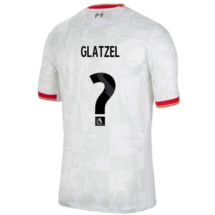 Danxen Mujer Camiseta Paul Glatzel #0 Blanco Rojo Negro Equipación Tercera 2024/25 La Camisa México