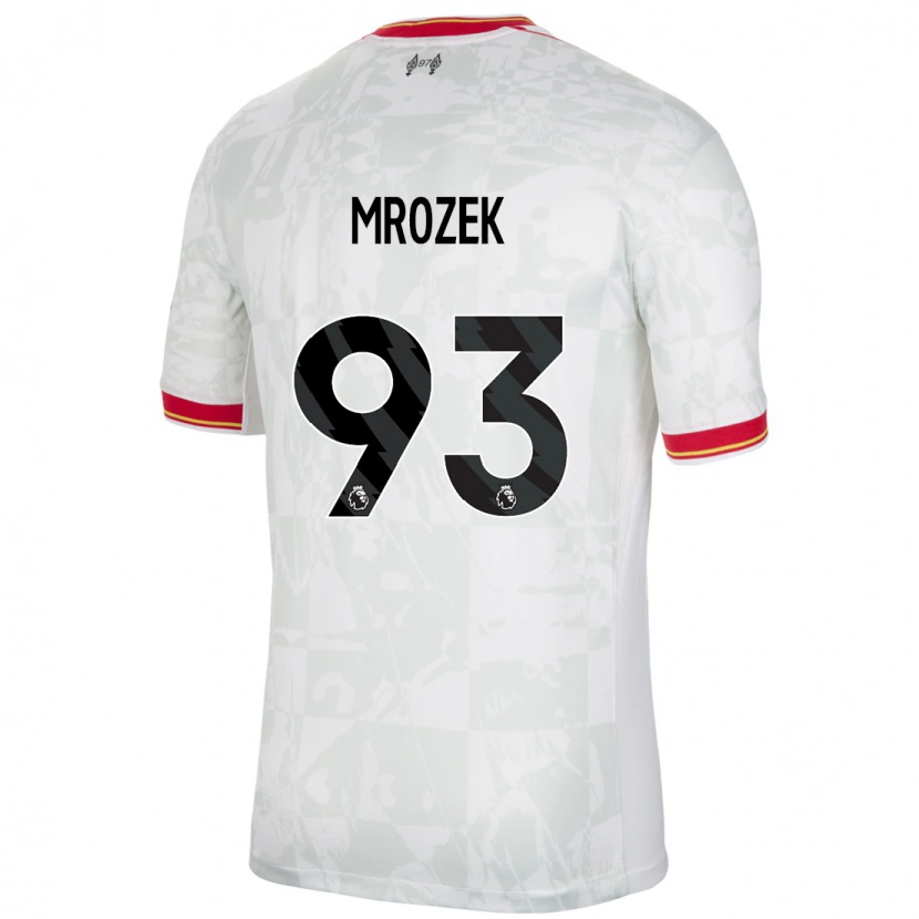 Danxen Mujer Camiseta Fabian Mrozek #93 Blanco Rojo Negro Equipación Tercera 2024/25 La Camisa México