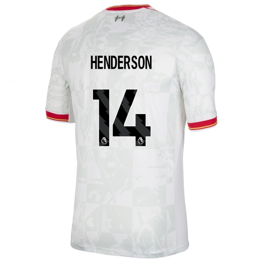 Danxen Mujer Camiseta Henderson #14 Blanco Rojo Negro Equipación Tercera 2024/25 La Camisa México