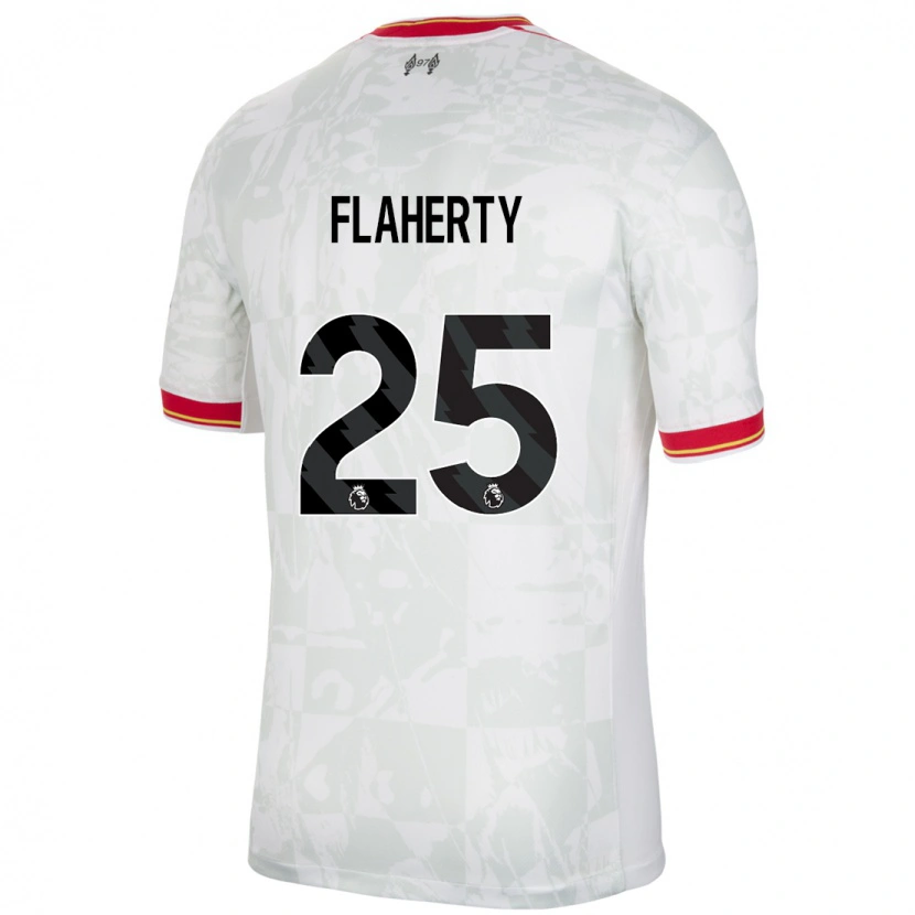 Danxen Mujer Camiseta Gilly Flaherty #25 Blanco Rojo Negro Equipación Tercera 2024/25 La Camisa México