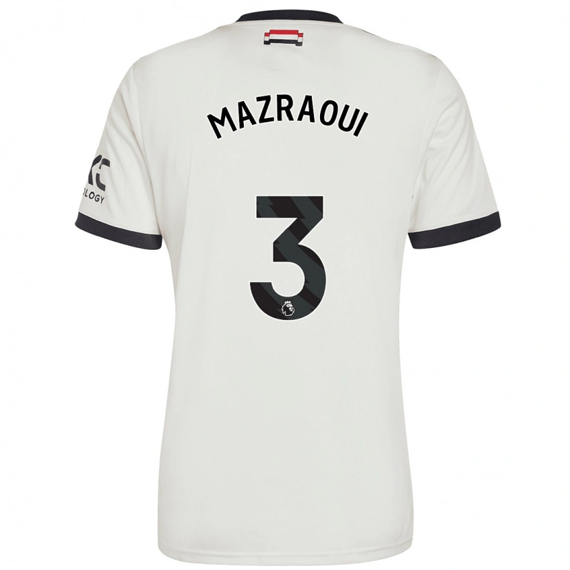 Danxen Mujer Camiseta Noussair Mazraoui #3 Blanquecino Equipación Tercera 2024/25 La Camisa México