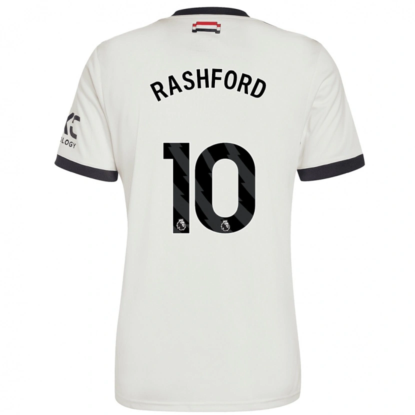Danxen Mujer Camiseta Marcus Rashford #10 Blanquecino Equipación Tercera 2024/25 La Camisa México