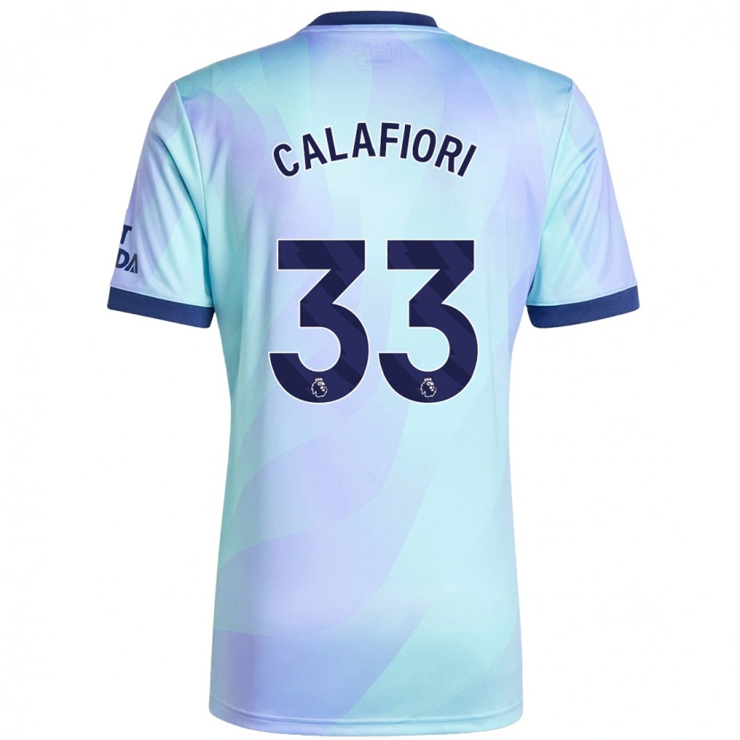 Danxen Mujer Camiseta Riccardo Calafiori #33 Agua Equipación Tercera 2024/25 La Camisa México