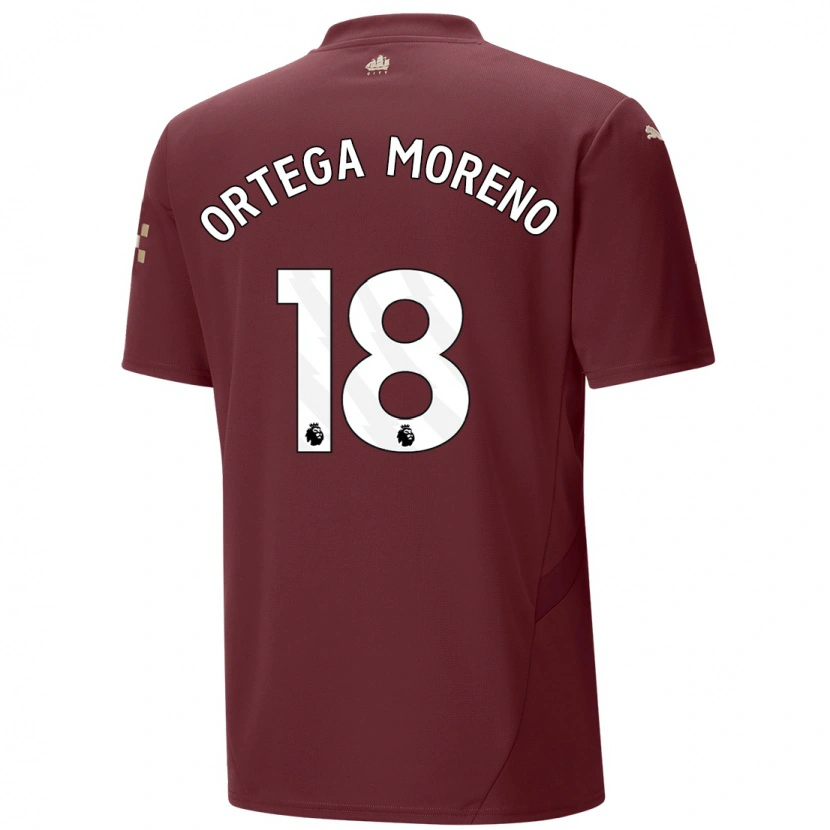 Danxen Mujer Camiseta Stefan Ortega #18 Granate Equipación Tercera 2024/25 La Camisa México