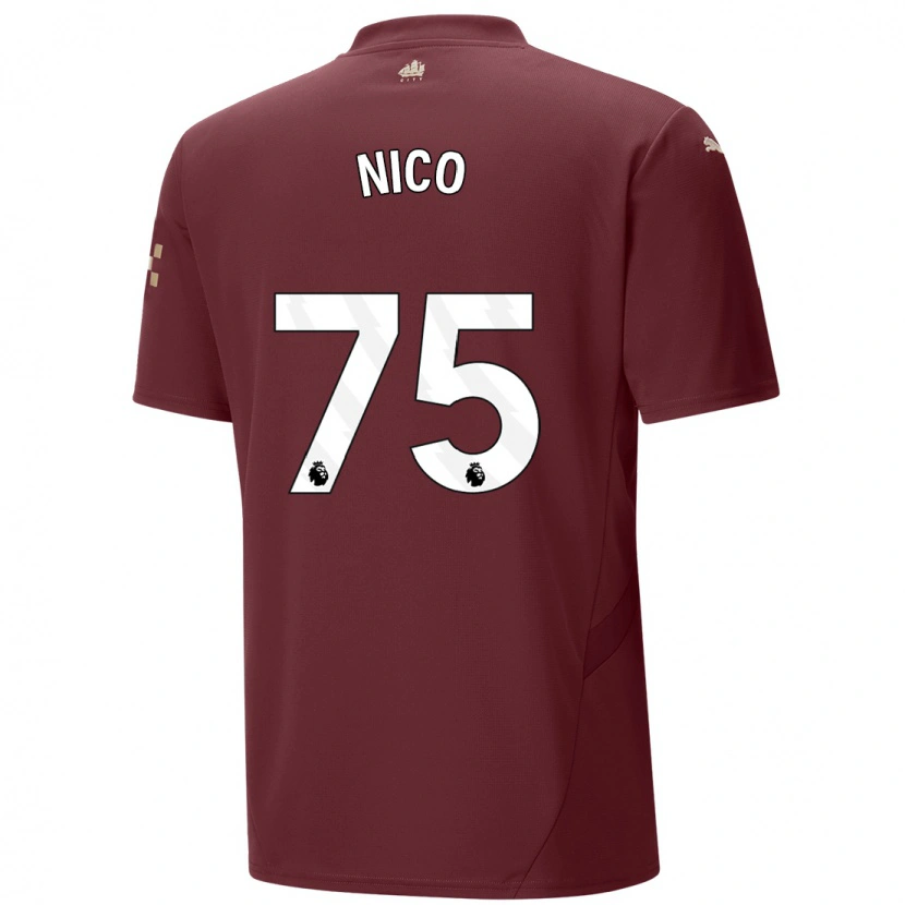 Danxen Mujer Camiseta Nico O'reilly #75 Granate Equipación Tercera 2024/25 La Camisa México