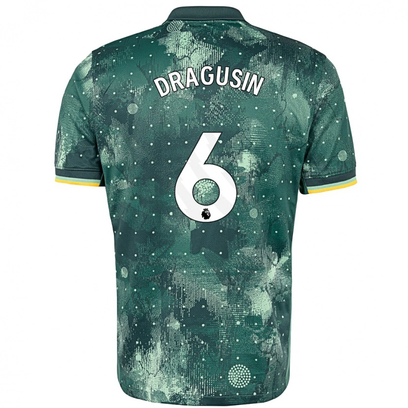 Danxen Mujer Camiseta Radu Drăgușin #6 Verde Menta Equipación Tercera 2024/25 La Camisa México