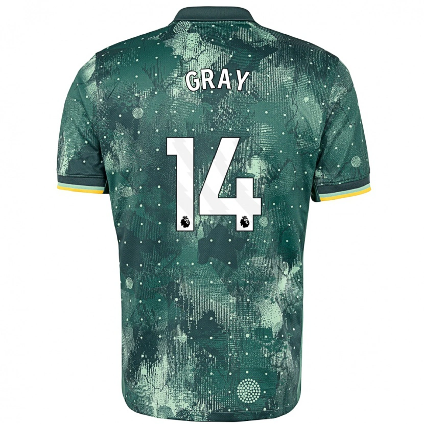 Danxen Mujer Camiseta Archie Gray #14 Verde Menta Equipación Tercera 2024/25 La Camisa México