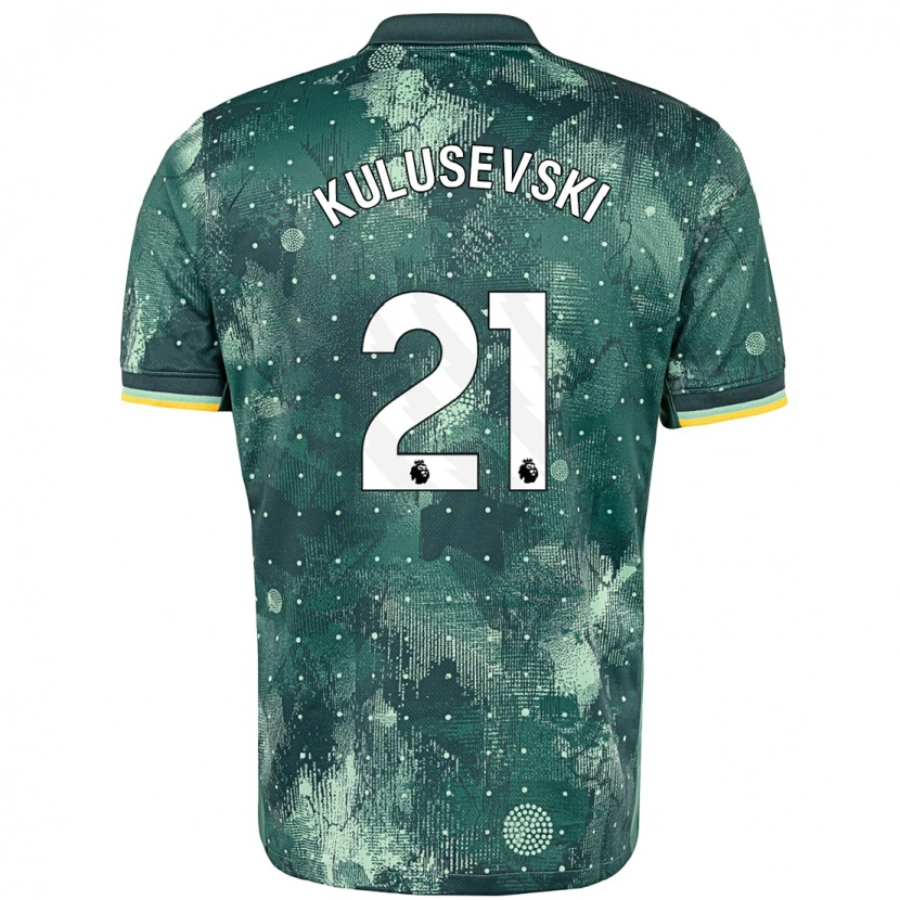 Danxen Mujer Camiseta Dejan Kulusevski #21 Verde Menta Equipación Tercera 2024/25 La Camisa México