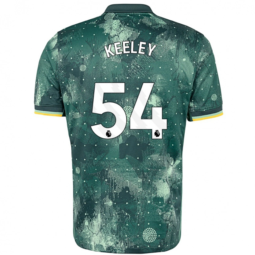 Danxen Mujer Camiseta Josh Keeley #54 Verde Menta Equipación Tercera 2024/25 La Camisa México