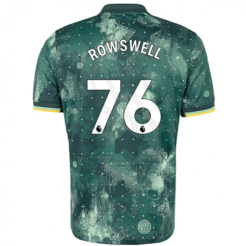 Danxen Mujer Camiseta James Rowswell #76 Verde Menta Equipación Tercera 2024/25 La Camisa México