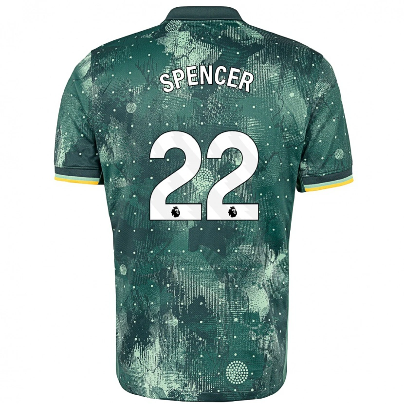 Danxen Mujer Camiseta Rebecca Spencer #22 Verde Menta Equipación Tercera 2024/25 La Camisa México