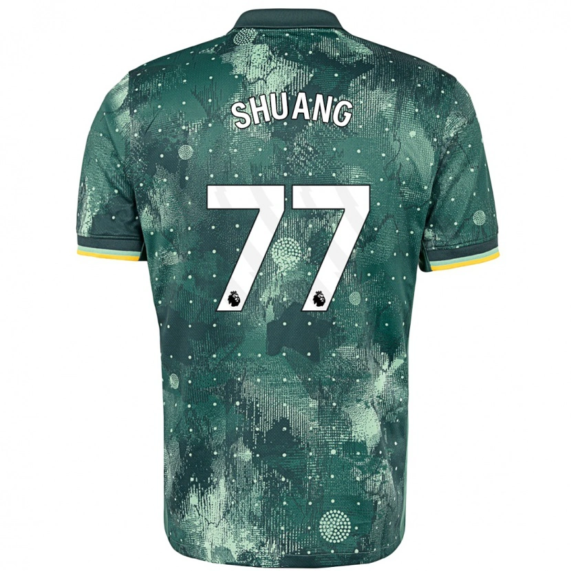 Danxen Mujer Camiseta Wang Shuang #77 Verde Menta Equipación Tercera 2024/25 La Camisa México