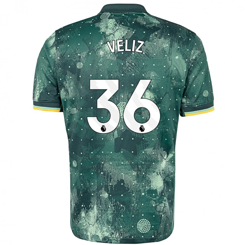 Danxen Mujer Camiseta Alejo Véliz #36 Verde Menta Equipación Tercera 2024/25 La Camisa México