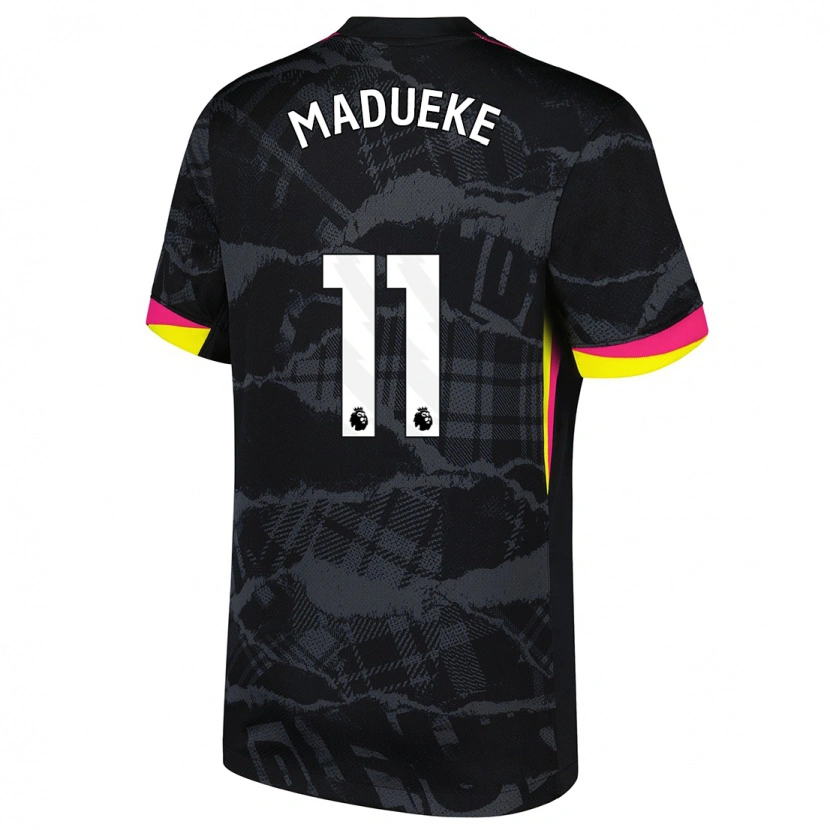Danxen Mujer Camiseta Noni Madueke #11 Negro Rosa Equipación Tercera 2024/25 La Camisa México