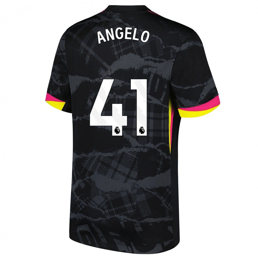 Danxen Mujer Camiseta Ângelo #41 Negro Rosa Equipación Tercera 2024/25 La Camisa México