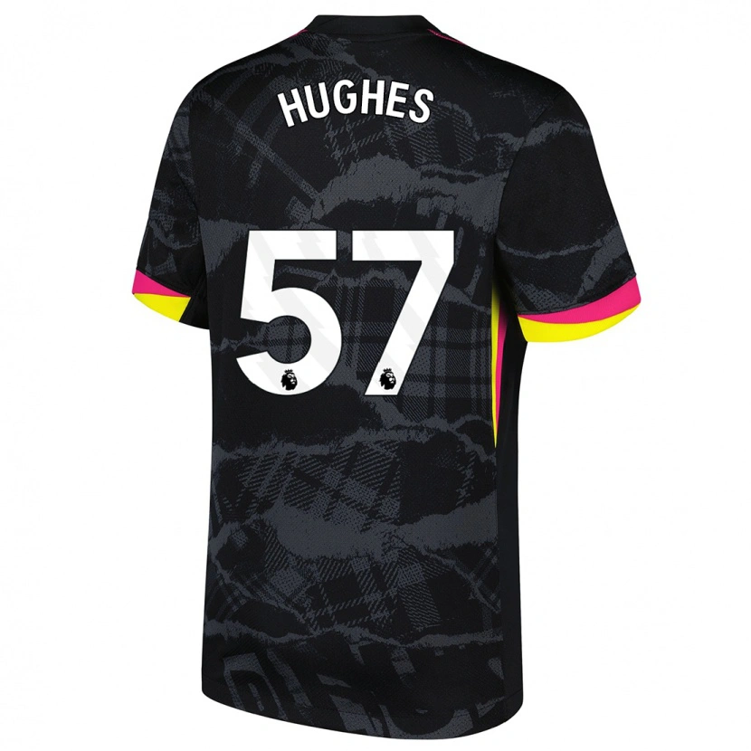 Danxen Mujer Camiseta Brodi Hughes #57 Negro Rosa Equipación Tercera 2024/25 La Camisa México