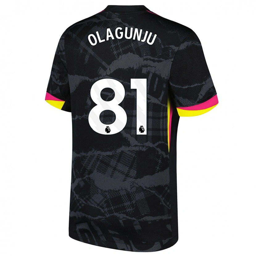 Danxen Mujer Camiseta Saheed Olagunju #81 Negro Rosa Equipación Tercera 2024/25 La Camisa México
