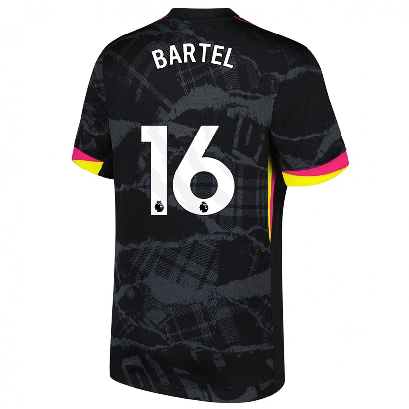 Danxen Mujer Camiseta Júlia Bartel #16 Negro Rosa Equipación Tercera 2024/25 La Camisa México