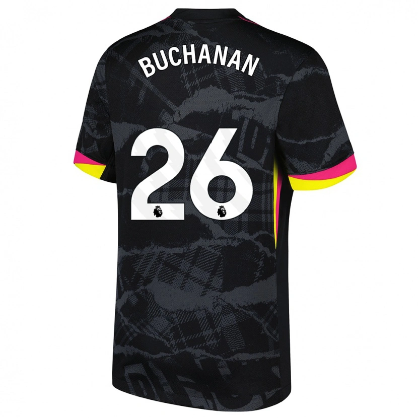 Danxen Mujer Camiseta Kadeisha Buchanan #26 Negro Rosa Equipación Tercera 2024/25 La Camisa México
