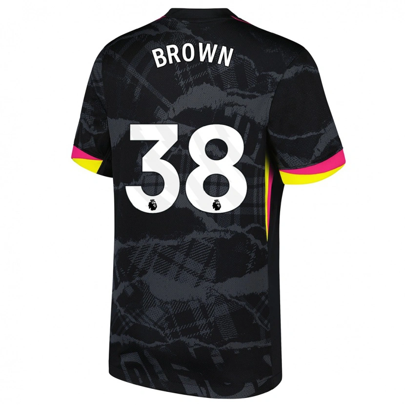 Danxen Mujer Camiseta Cerys Brown #38 Negro Rosa Equipación Tercera 2024/25 La Camisa México