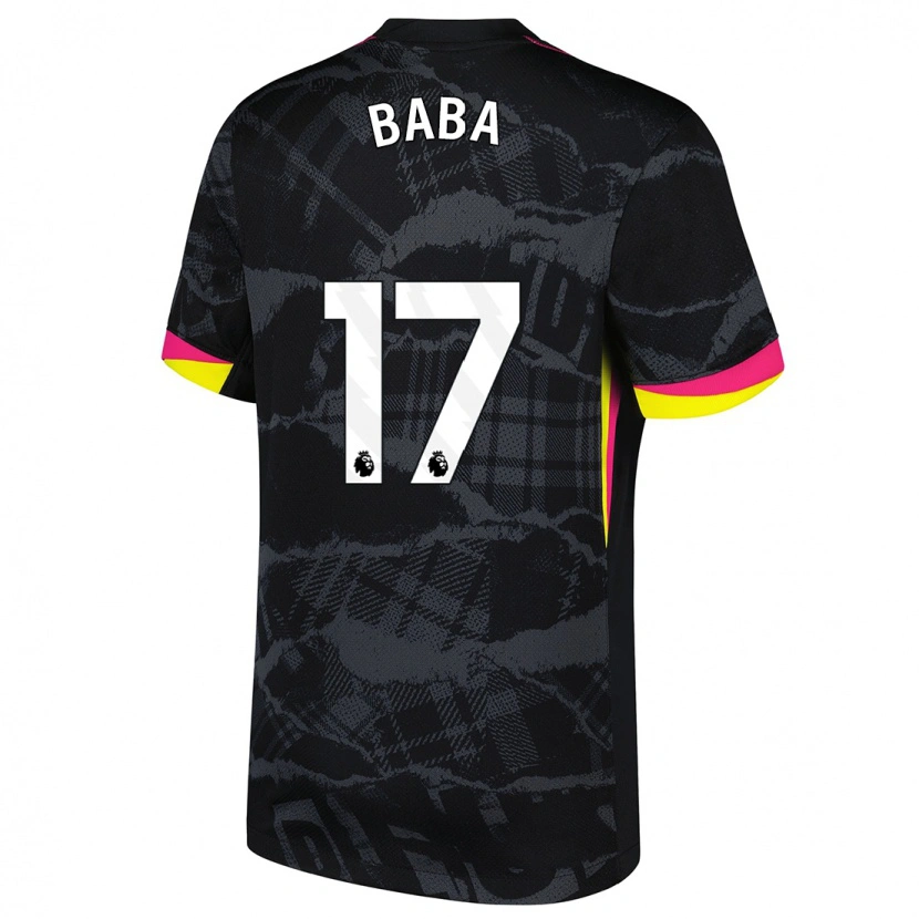 Danxen Mujer Camiseta Abdul-Rahman Baba #17 Negro Rosa Equipación Tercera 2024/25 La Camisa México