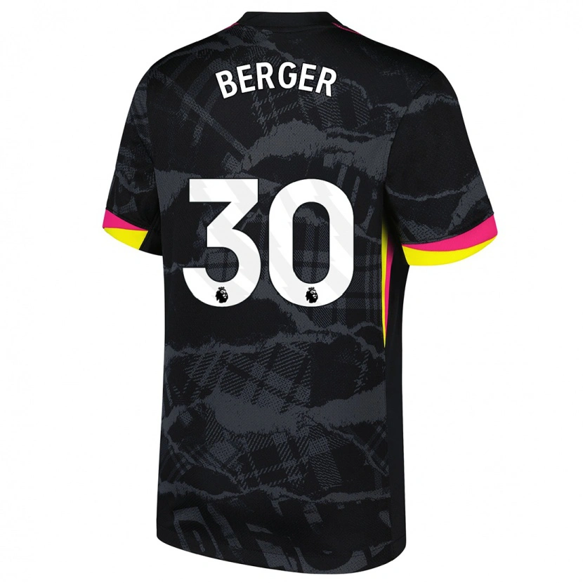 Danxen Mujer Camiseta Ann-Katrin Berger #30 Negro Rosa Equipación Tercera 2024/25 La Camisa México