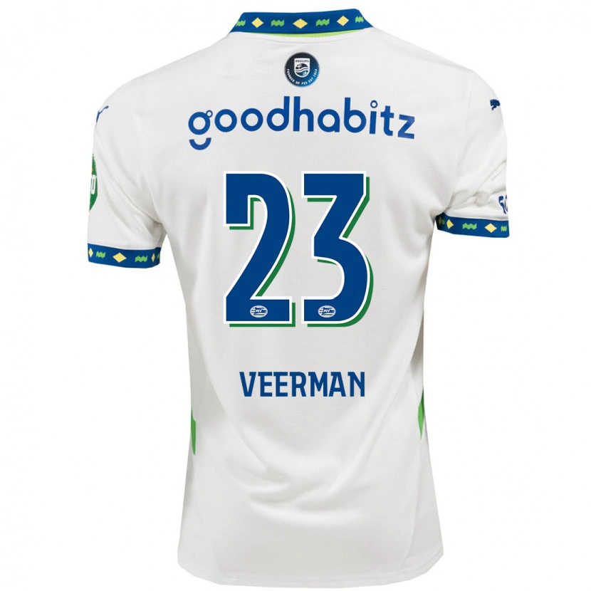Danxen Mujer Camiseta Joey Veerman #23 Blanco Azul Oscuro Equipación Tercera 2024/25 La Camisa México