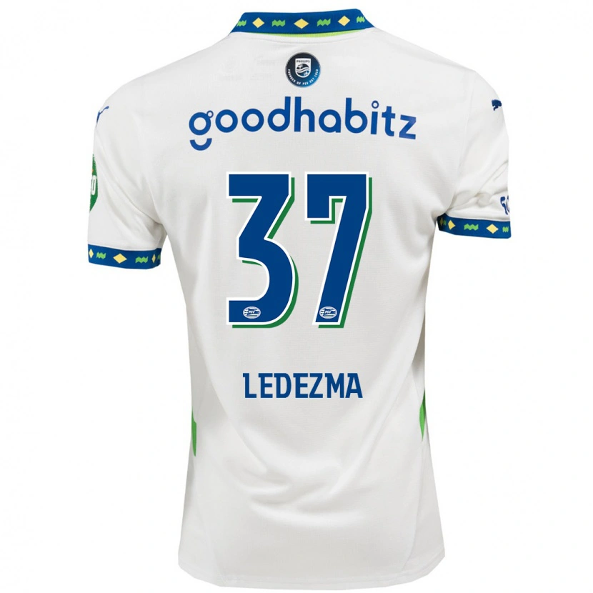 Danxen Mujer Camiseta Richard Ledezma #37 Blanco Azul Oscuro Equipación Tercera 2024/25 La Camisa México