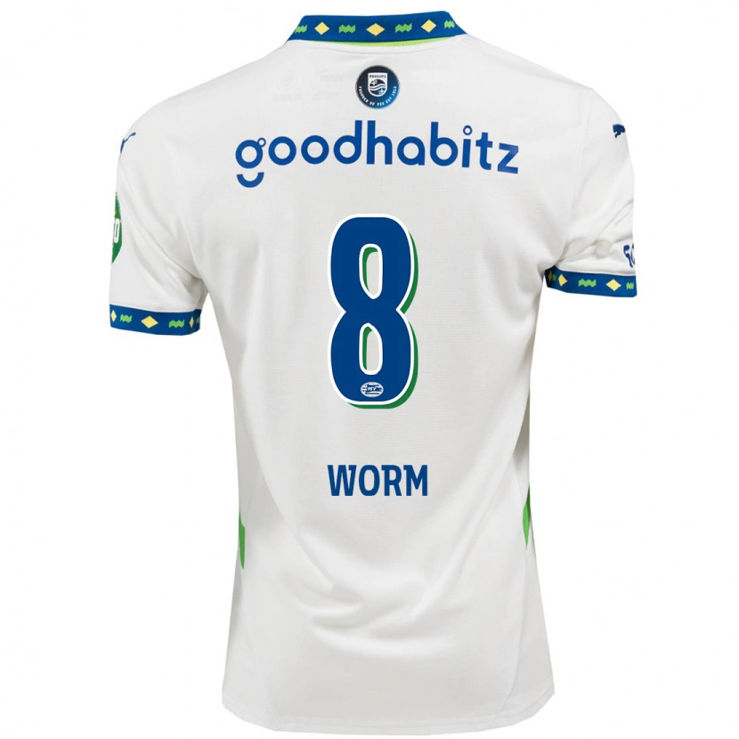 Danxen Mujer Camiseta Siri Worm #8 Blanco Azul Oscuro Equipación Tercera 2024/25 La Camisa México