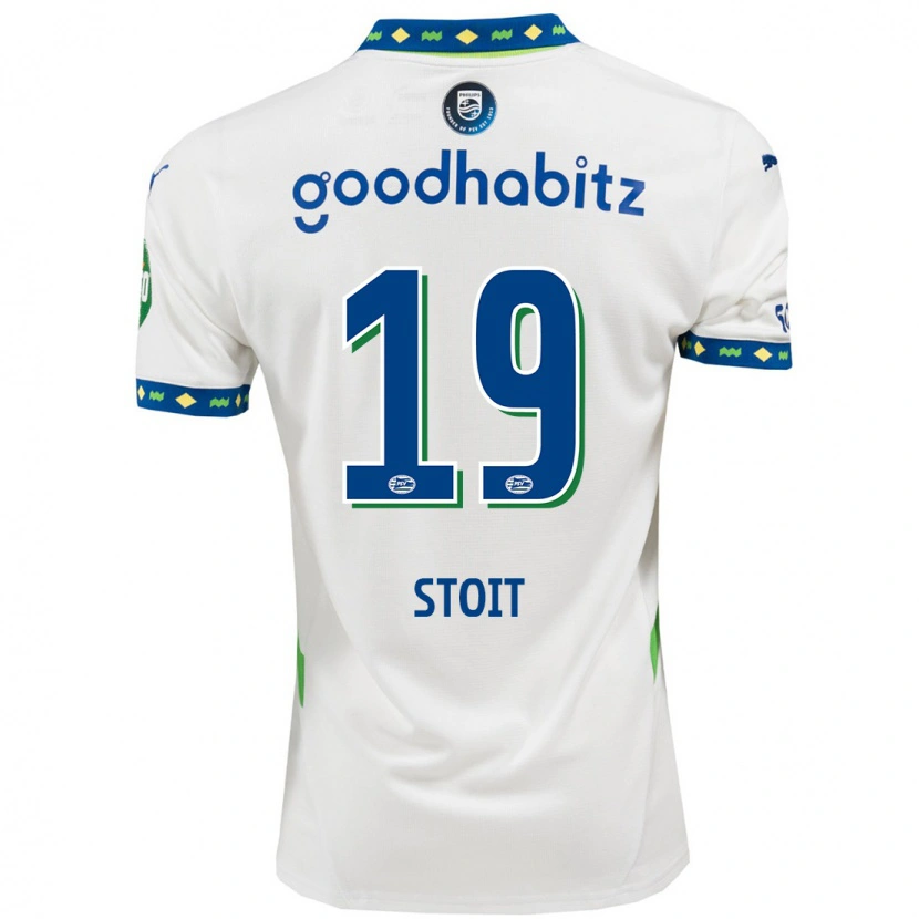 Danxen Mujer Camiseta Fleur Stoit #19 Blanco Azul Oscuro Equipación Tercera 2024/25 La Camisa México