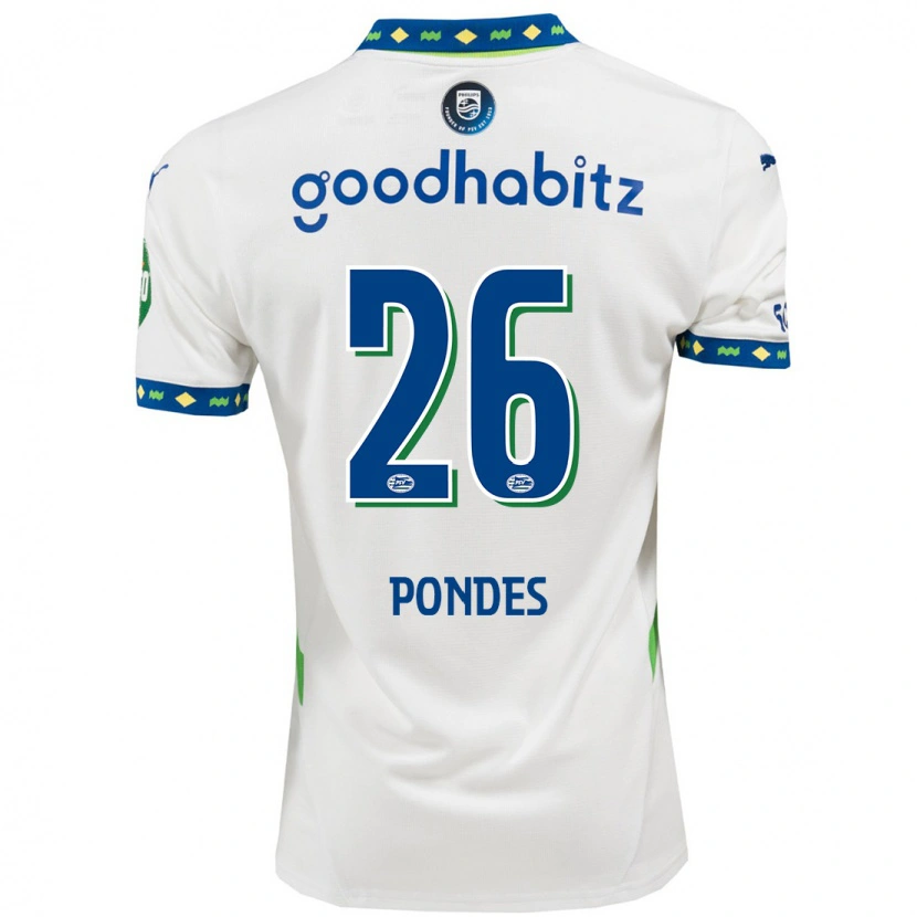 Danxen Mujer Camiseta Moon Pondes #26 Blanco Azul Oscuro Equipación Tercera 2024/25 La Camisa México