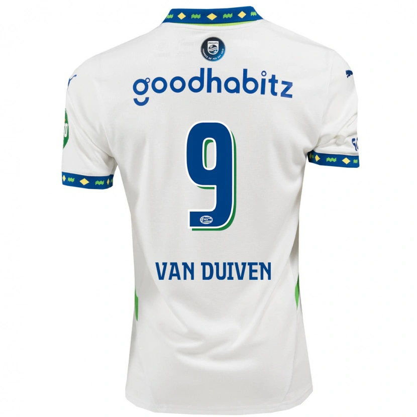 Danxen Mujer Camiseta Jason Van Duiven #9 Blanco Azul Oscuro Equipación Tercera 2024/25 La Camisa México