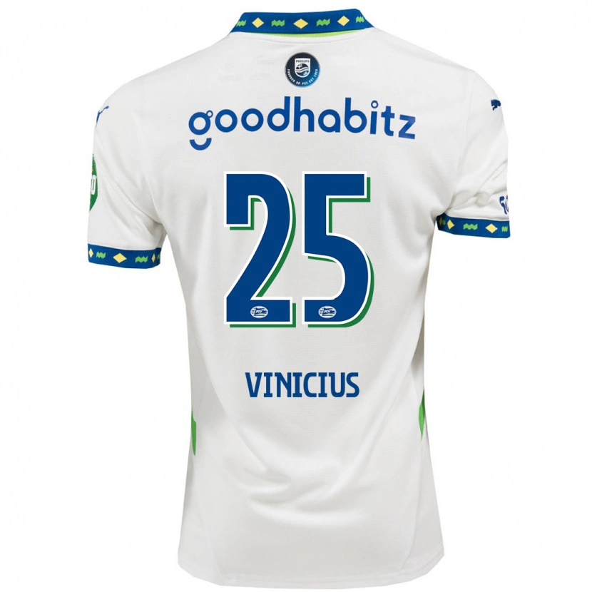 Danxen Mujer Camiseta Carlos Vinicius #25 Blanco Azul Oscuro Equipación Tercera 2024/25 La Camisa México