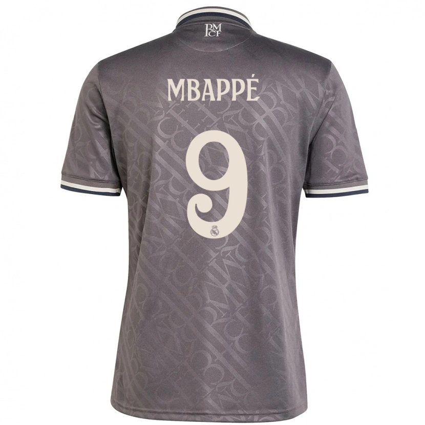 Danxen Mujer Camiseta Kylian Mbappé #9 Carbón Equipación Tercera 2024/25 La Camisa México