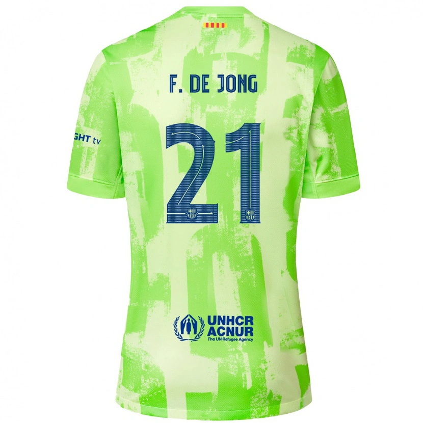 Danxen Mujer Camiseta Frenkie De Jong #21 Lima Equipación Tercera 2024/25 La Camisa México