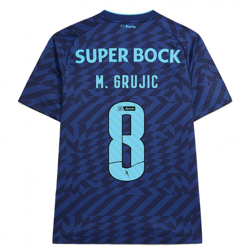 Danxen Mujer Camiseta Marko Grujic #8 Azul Marino Equipación Tercera 2024/25 La Camisa México